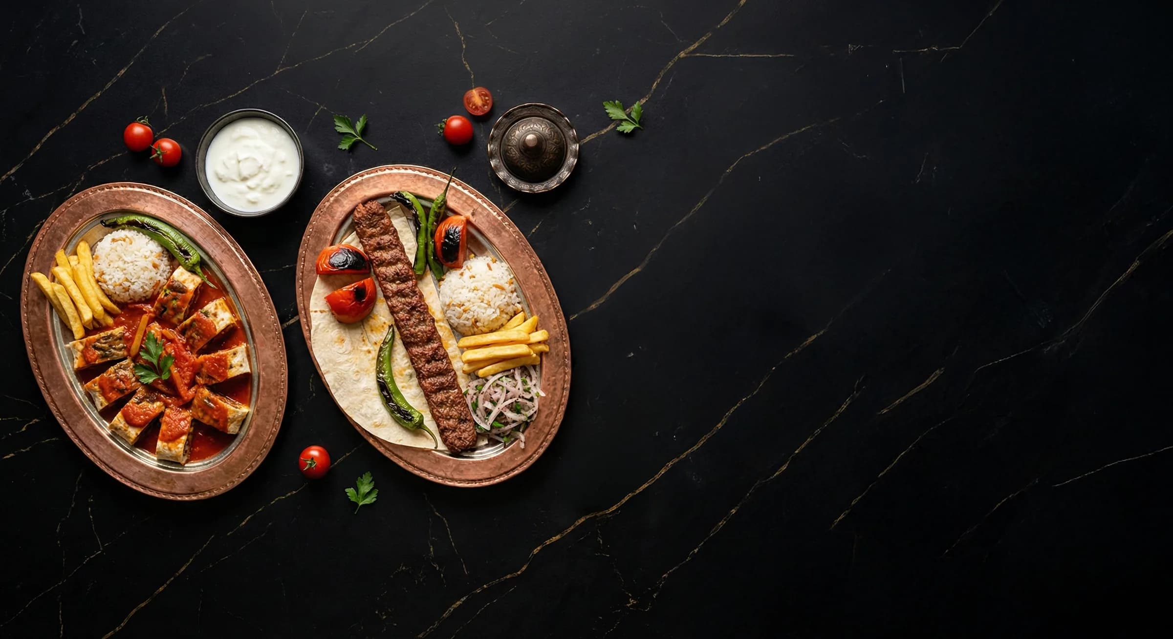 Charcoal-grilled Turkish platters at Pera